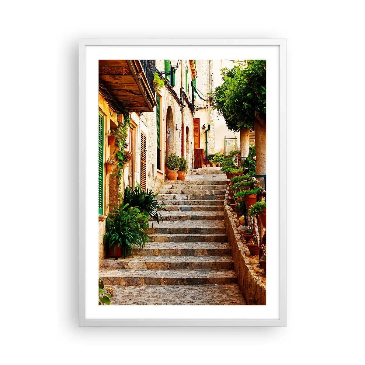 Affiche dans un cadre blanc - Poster - Le charme des vacances espagnoles - 50x70 cm
