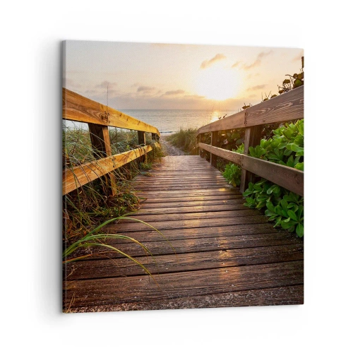 Impression sur toile - Image sur toile - Tout droit vers le rivage - 50x50 cm