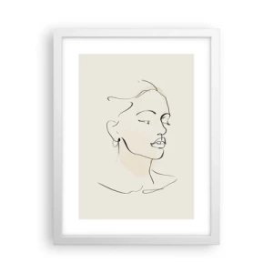 Affiche dans un cadre blanc - Poster - Une ligne certaine - 30x40 cm