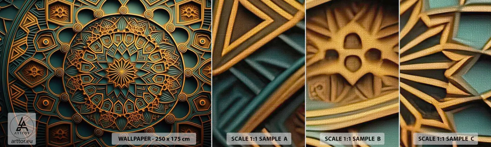 Échantillon de Papier Peint Premium Canvas - Dans une ambiance arabe - Mosaïque, arabe, Décorations - 100x30 cm