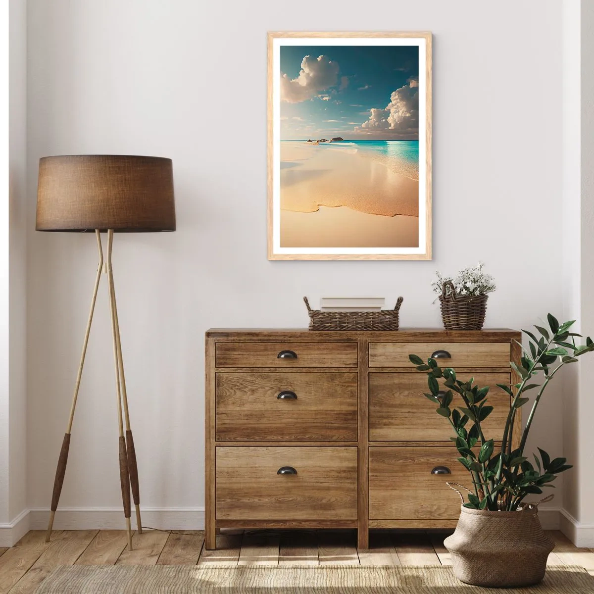 Affiche dans un chêne clair - Poster - Une journée de rêve - 70x100 cm