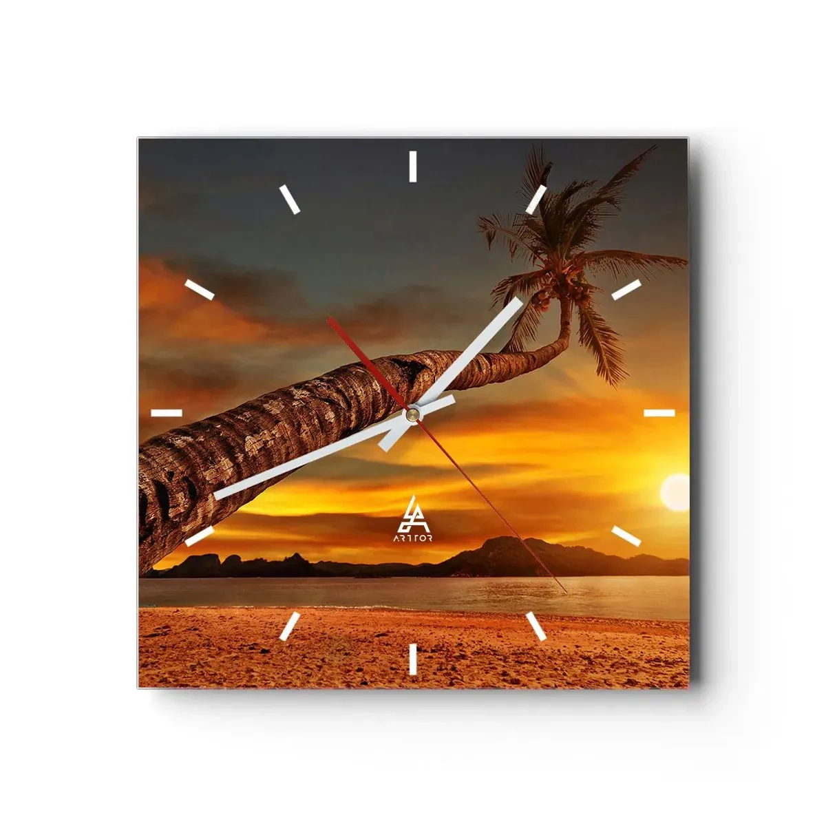 Horloge murale - Pendule murale - Vacances exotiques, aventure caribéenne - 40x40 cm