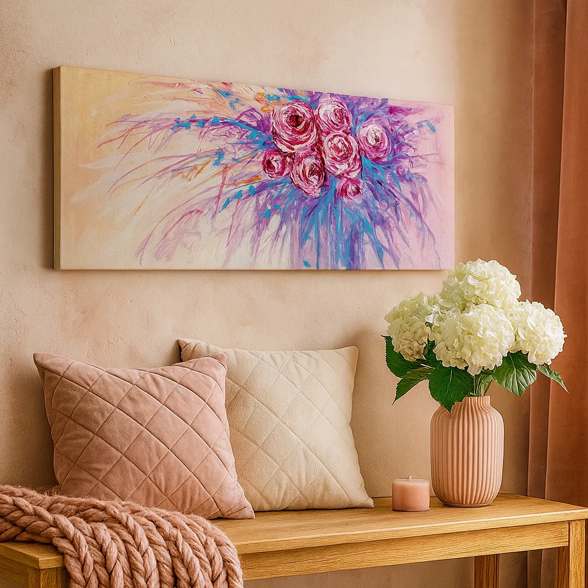 Impression sur toile - Image sur toile - Fontaine aux roses - 30x30 cm