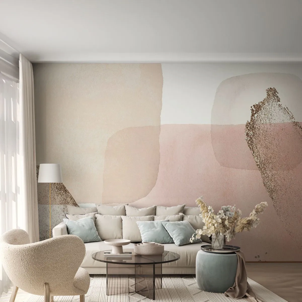 Papier Peint Autocollant Deluxe Sticker - Regard à travers la couleur - Abstraction, Morceau, Modèle moderne - 400x280 cm