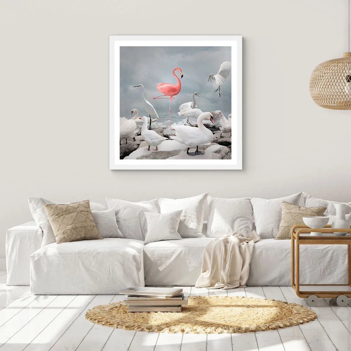 Affiche dans un cadre blanc - Poster - Comment suis-je arrivé là? - 60x60 cm