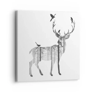 Impression sur toile - Image sur toile - La bonne âme de la forêt - 30x30 cm