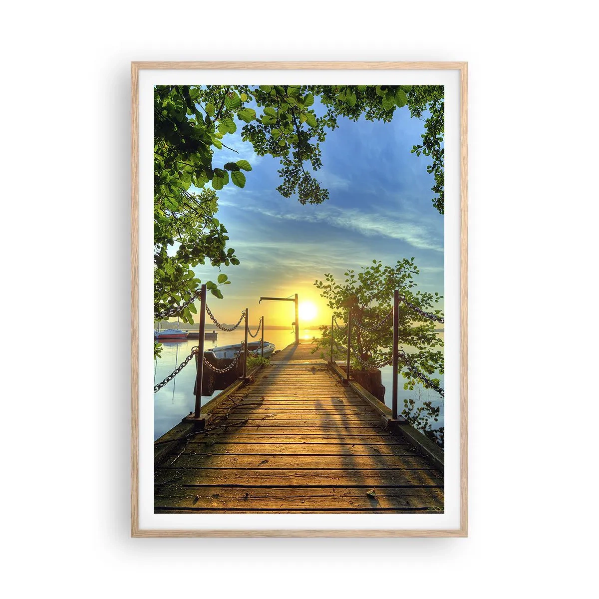 Affiche dans un chêne clair - Poster - L'ouest au-dessus de l'eau - 70x100 cm