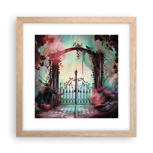 Affiche dans un chêne clair - Poster - Jardin secret - 30x30 cm