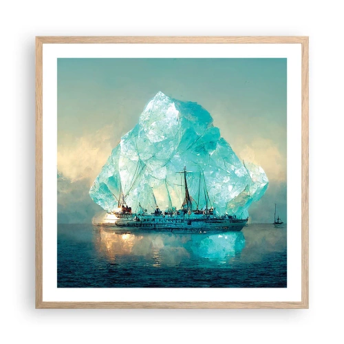 Affiche dans un chêne clair - Poster - Diamant arctique - 60x60 cm