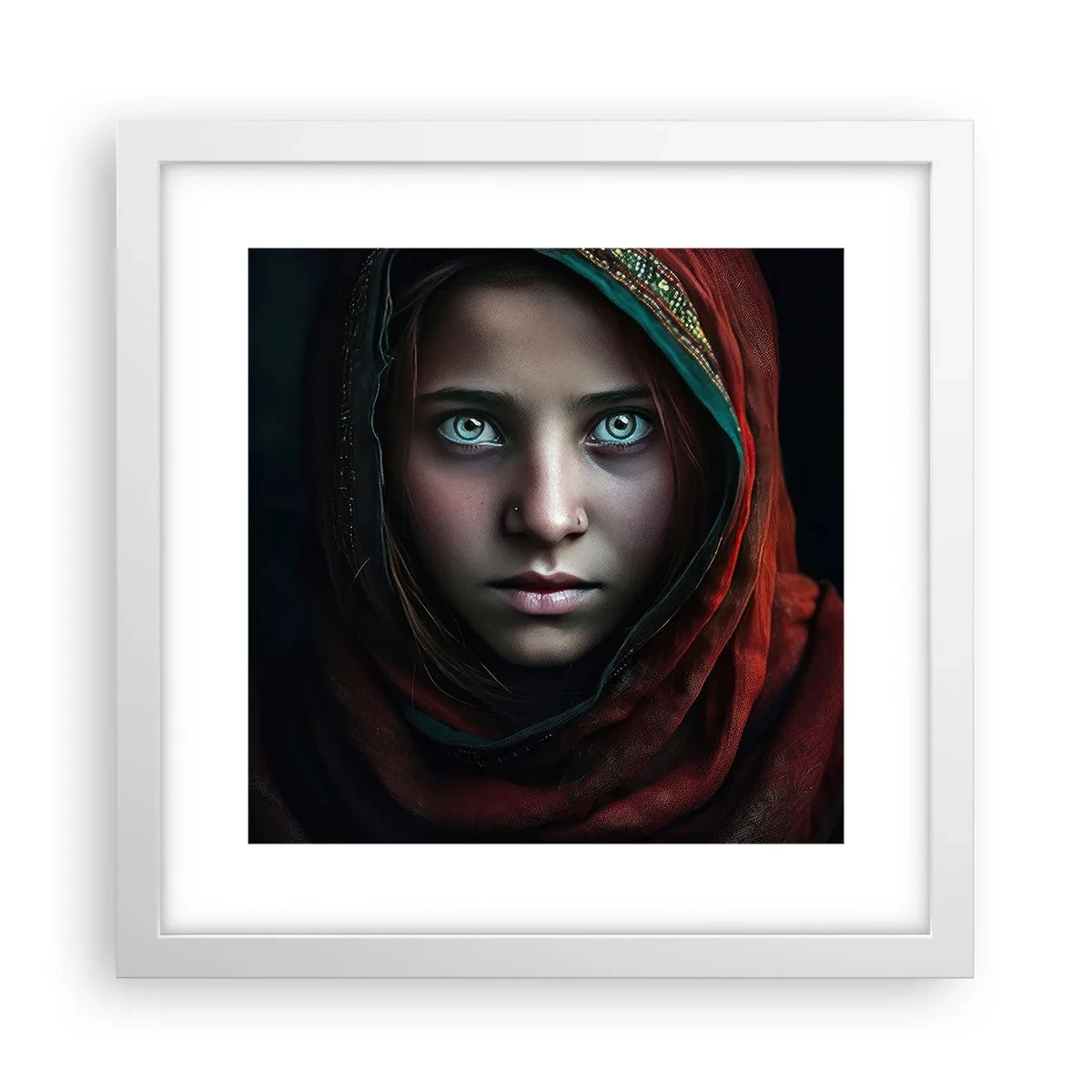 Affiche dans un cadre blanc - Poster - Princesse orientale - 30x30 cm