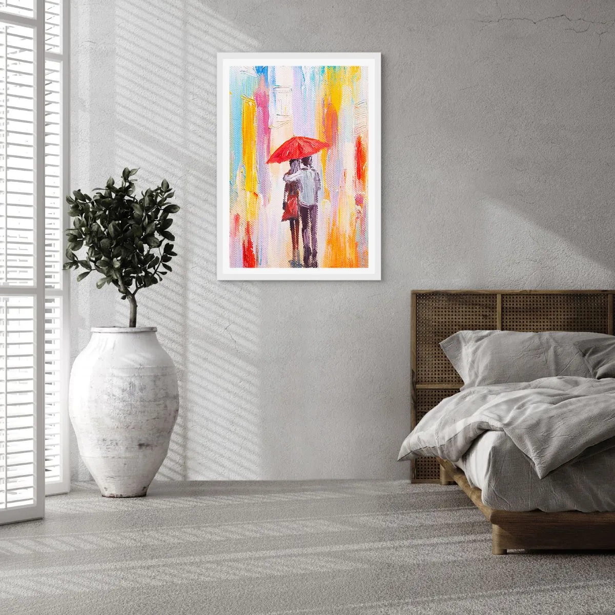 Affiche dans un cadre blanc - Poster - Qu'il pleuve encore - 40x50 cm