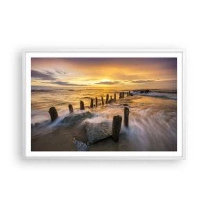 Affiche dans un cadre blanc - Poster - La beauté brute de la mer Baltique - 91x61 cm