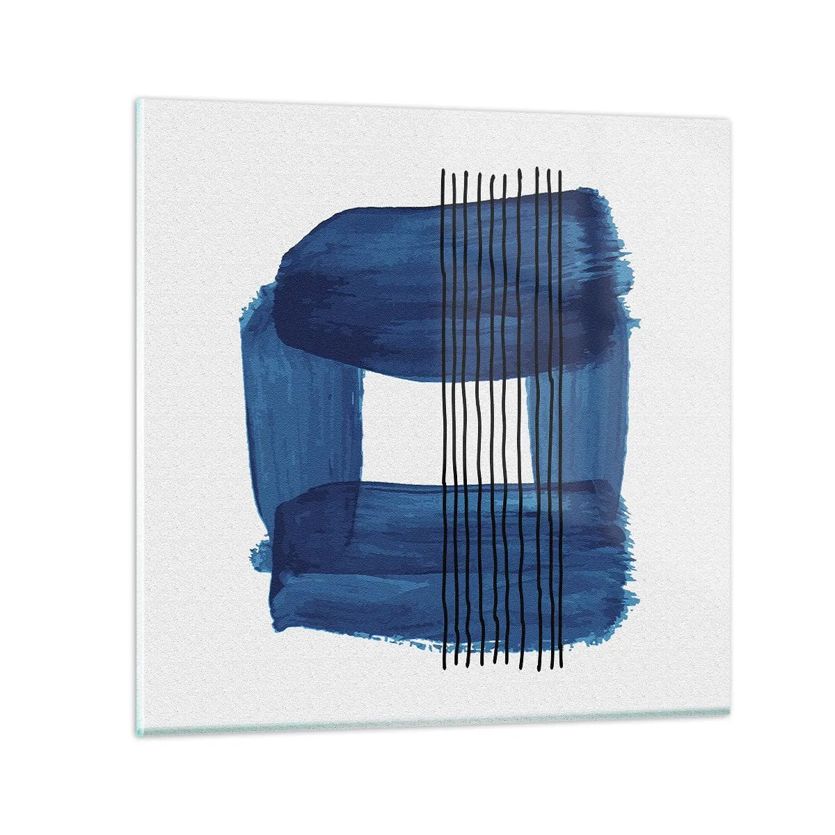Impression sur verre - Image sur verre - Composition noire-bleue - 60x60 cm
