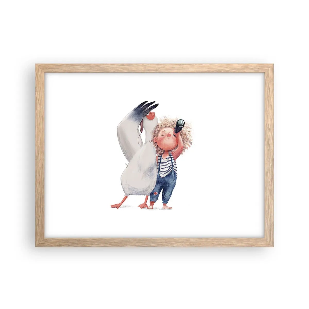 Affiche dans un chêne clair - Poster - Plan de grand voyage - 40x30 cm