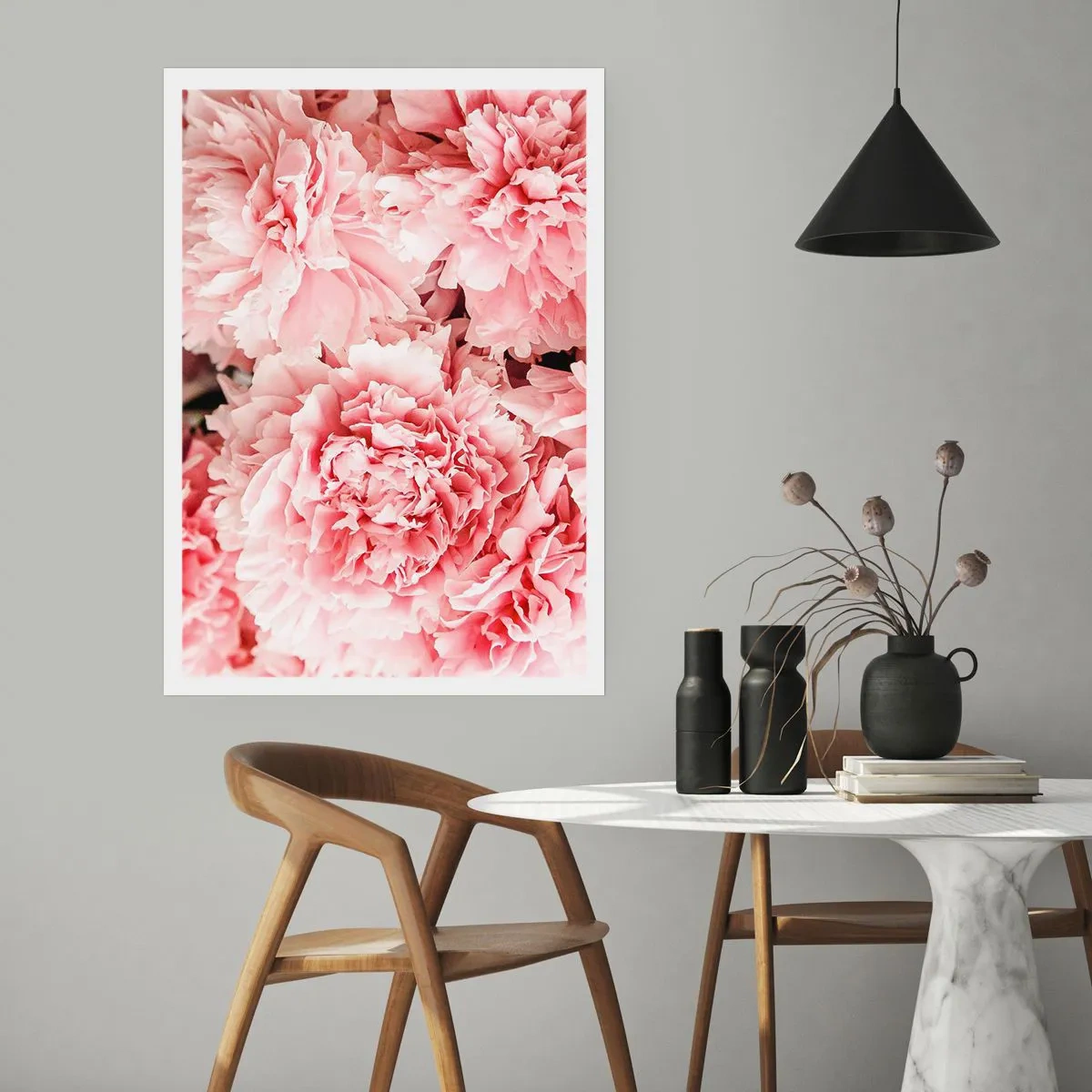 Affiche - Poster - Pivoines roses délicates en pleine floraison - 50x70cm - Rêve rose - Décoration murale moderne pour le salon et la chambre ARTTOR