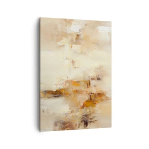 Impression sur toile - Image sur toile - Une composition abstraite dans des tons chauds de jaune et de marron. - 50x70cm - Âme de l'ambre - Décoration murale moderne pour le salon et la chambre ARTTOR