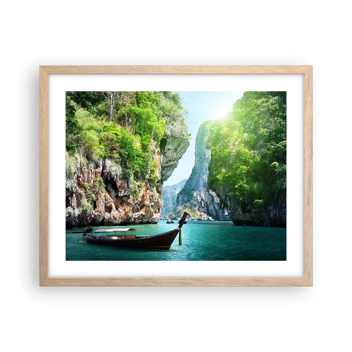 Affiche dans un chêne clair - Poster - Une invitation à un voyage exotique - 50x40 cm