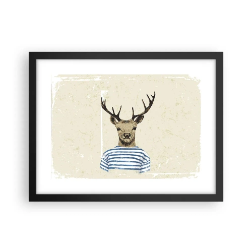 Affiche dans un cadre noir - Poster - Parce que j'aime les chemises rayées - 40x30 cm