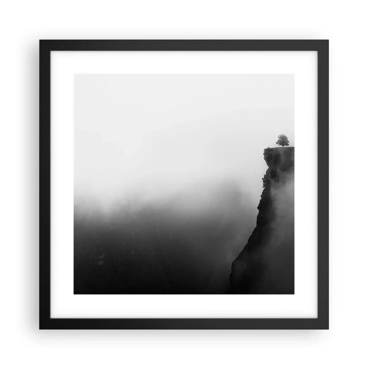 Affiche dans un cadre noir - Poster - Au bord du monde - 40x40 cm