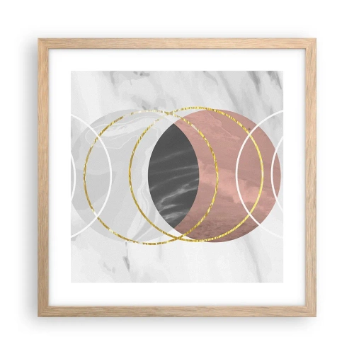 Affiche dans un chêne clair - Poster - Musique des sphères - 40x40 cm