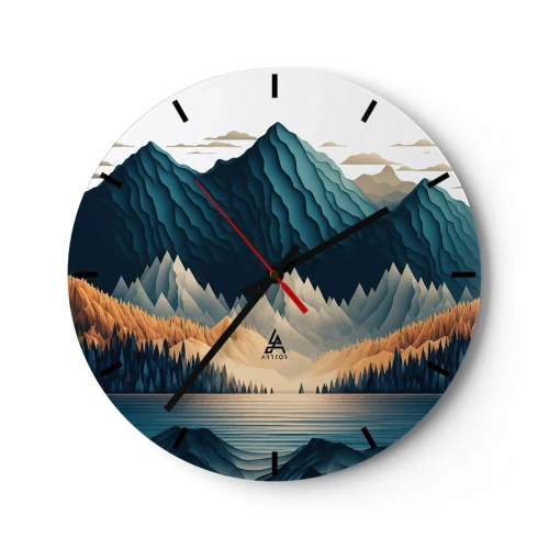 Horloge murale - Pendule murale - Paysage de montagne parfait - 40x40 cm