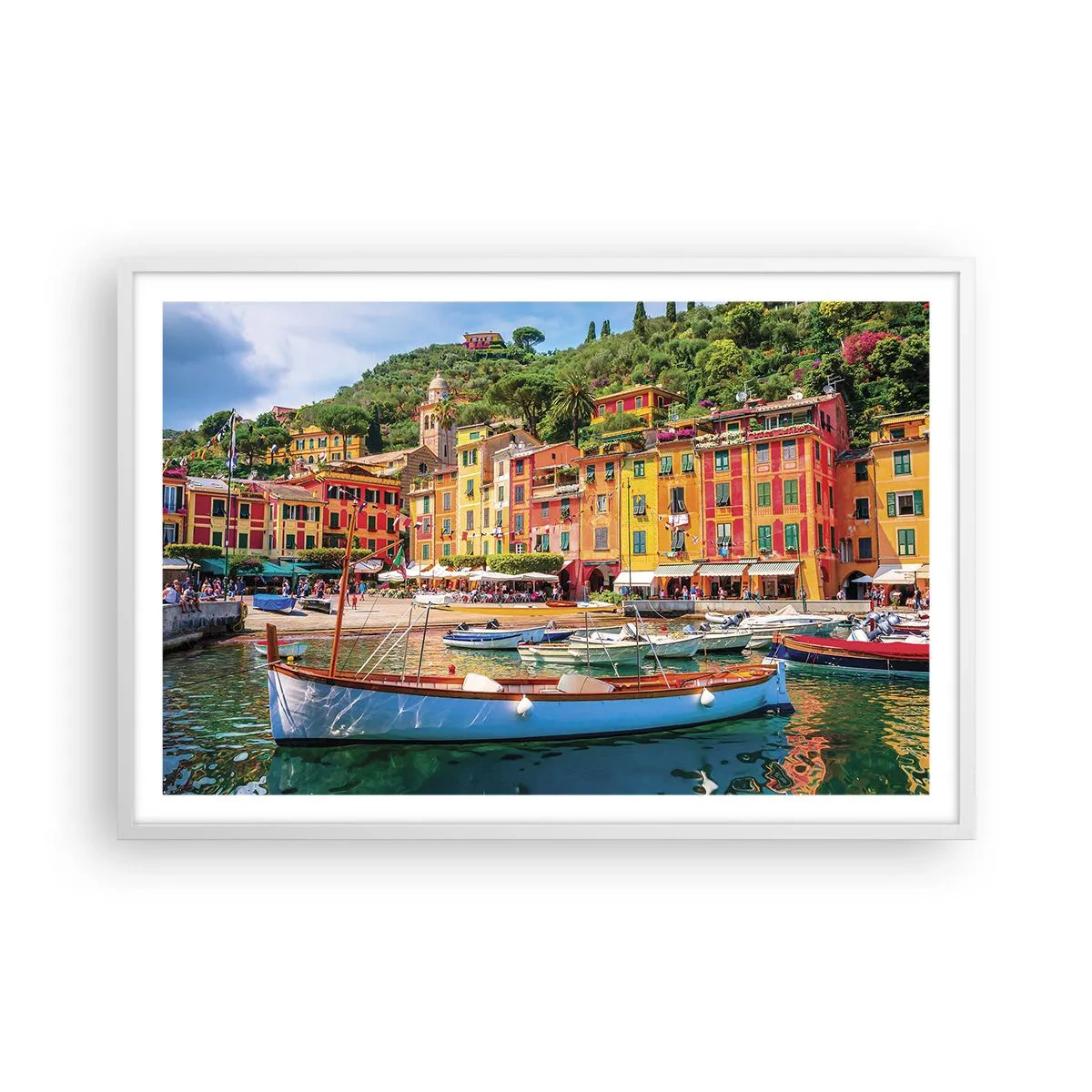 Affiche dans un cadre blanc - Poster - Matinée italienne - 91x61 cm