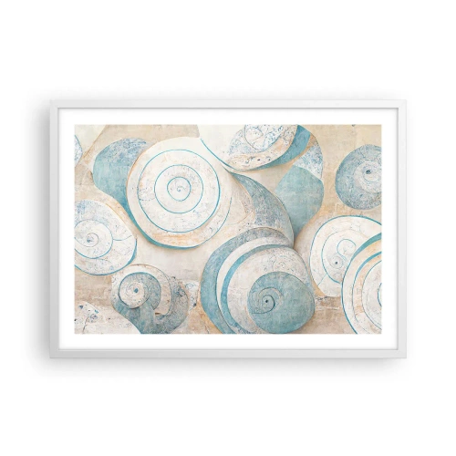 Affiche dans un cadre blanc - Poster - Que cache la coque ? - 70x50 cm