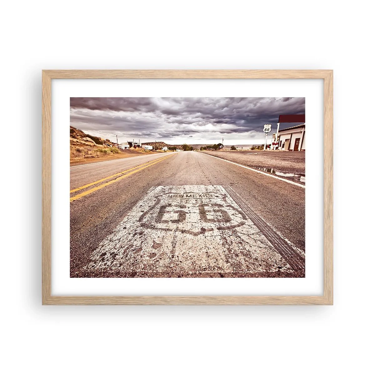 Affiche dans un chêne clair - Poster - Mother Road - une légende américaine - 50x40 cm