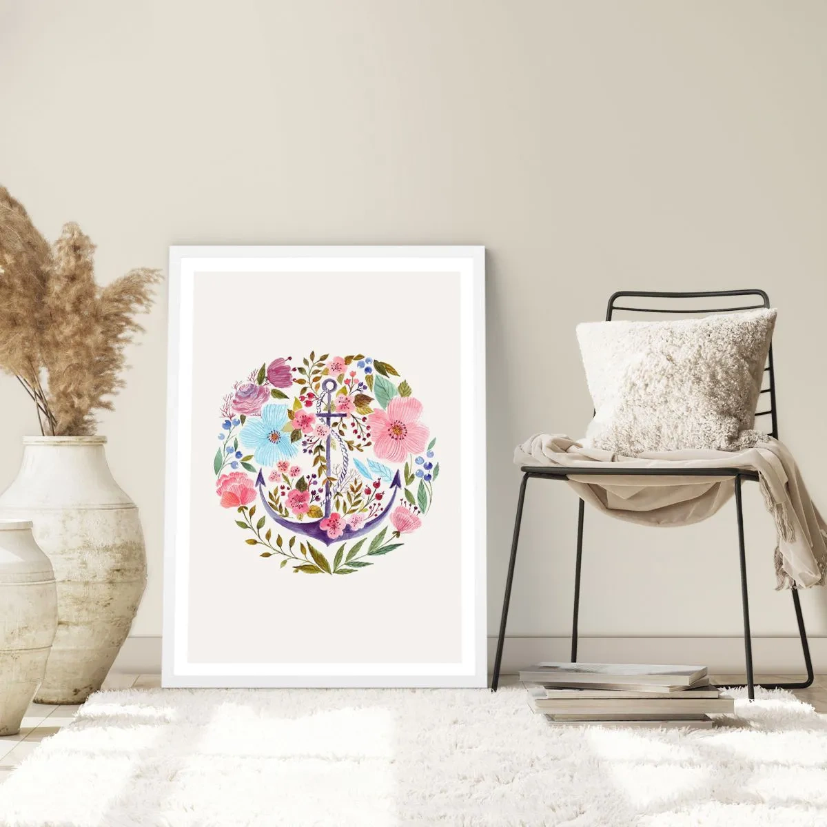 Affiche dans un cadre blanc - Poster - Le beau rêve du marin - 40x50 cm