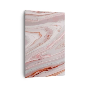 Impression sur toile - Image sur toile - Vagues abstraites dans des tons délicats de rose et de beige - 80x120cm - Rose liquide - Décoration murale moderne pour le salon et la chambre ARTTOR