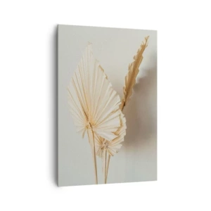 Impression sur toile - Image sur toile - Feuilles de palmier séchées dans un arrangement minimaliste - 70x100cm - Quand tu dois t’apaiser - Décoration murale moderne pour le salon et la chambre ARTTOR