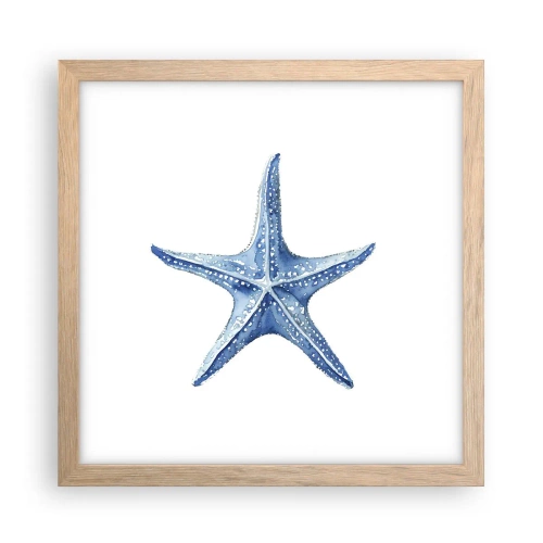 Affiche dans un chêne clair - Poster - Étoile de mer - 30x30 cm