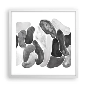 Affiche dans un cadre blanc - Poster - Abstraction rocheuse - 50x50 cm