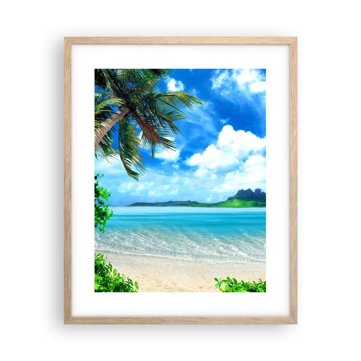 Affiche dans un chêne clair - Poster - L'azur des tropiques - 40x50 cm