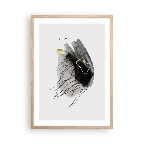 Affiche dans un chêne clair - Poster - En noir et en or - 50x70 cm