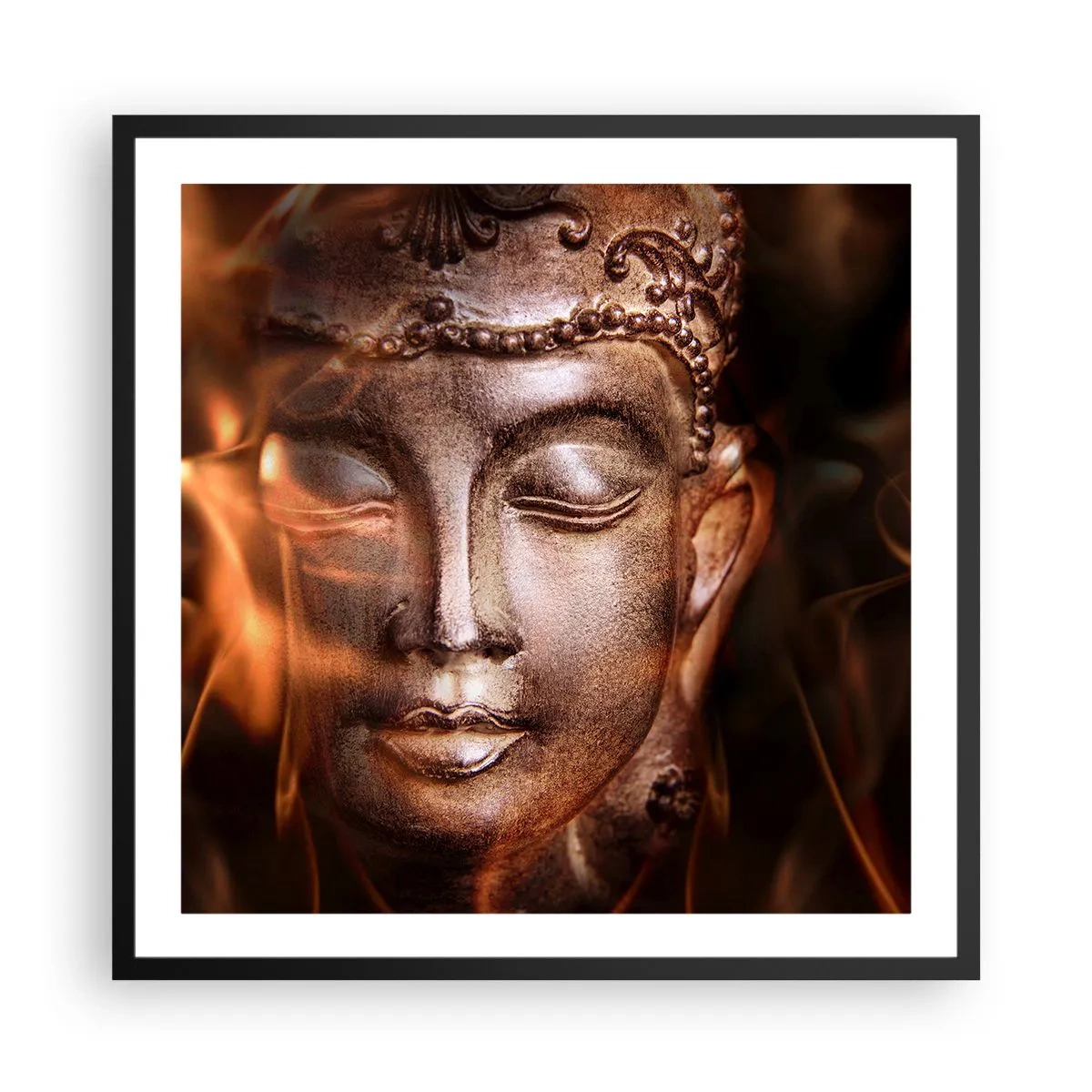 Affiche dans un cadre noir - Poster - Il n'existe qu'ici et maintenant - 60x60 cm