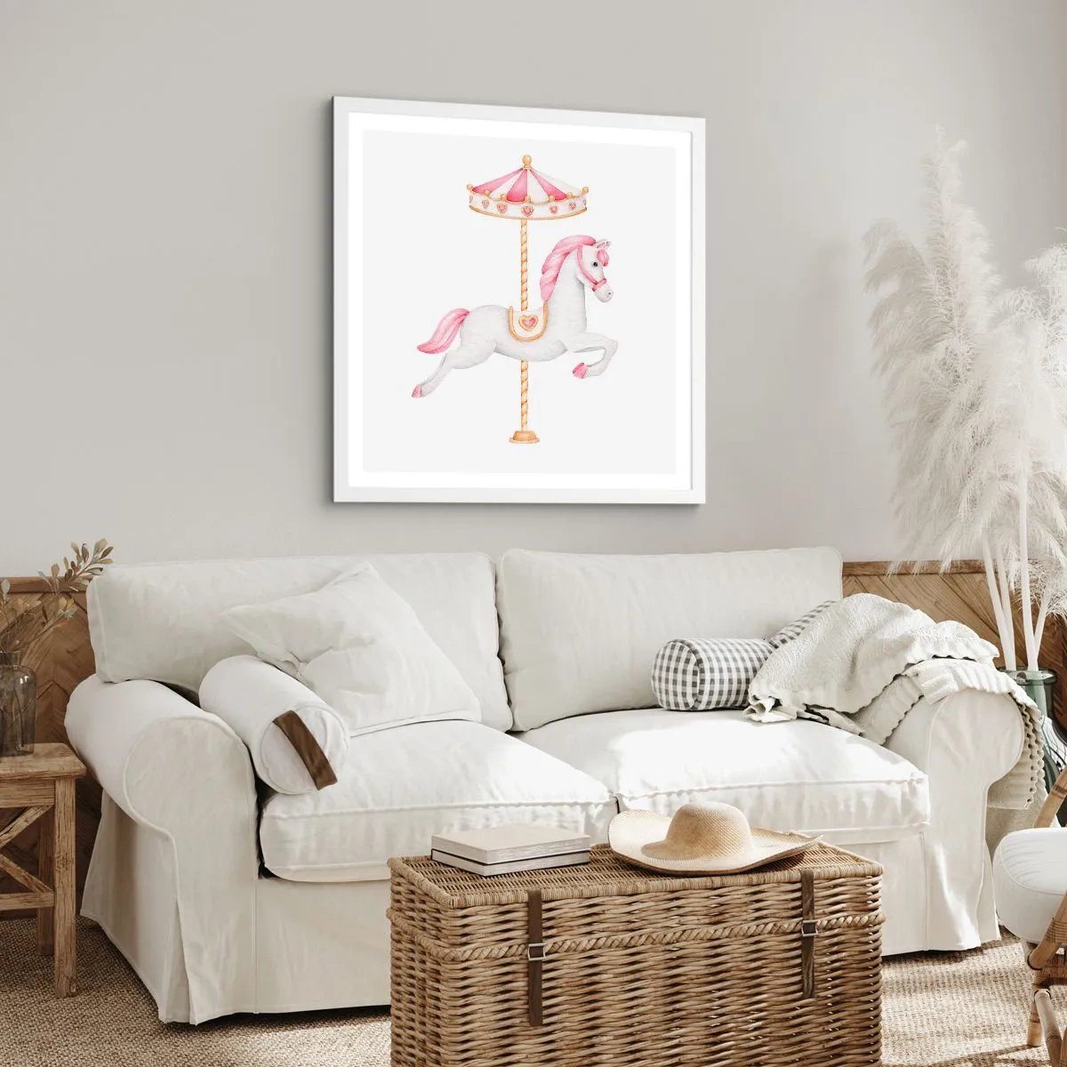 Affiche dans un cadre blanc - Poster - Les sabots en avant - 30x30 cm