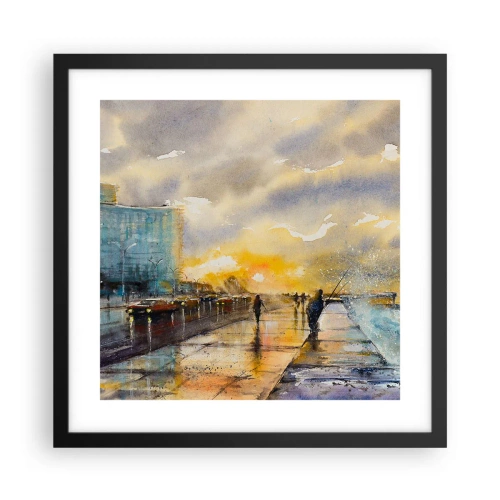 Affiche dans un cadre noir - Poster - La vie sur le rivage - 40x40 cm