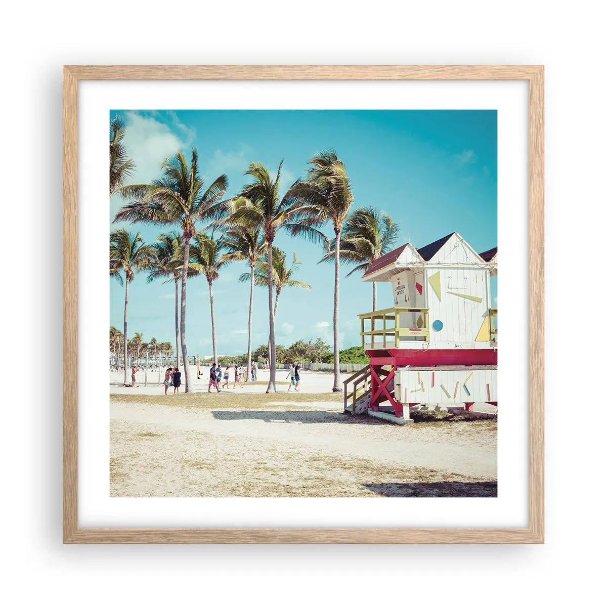 Affiche dans un chêne clair - Poster - Une belle journée devant toi - 50x50 cm