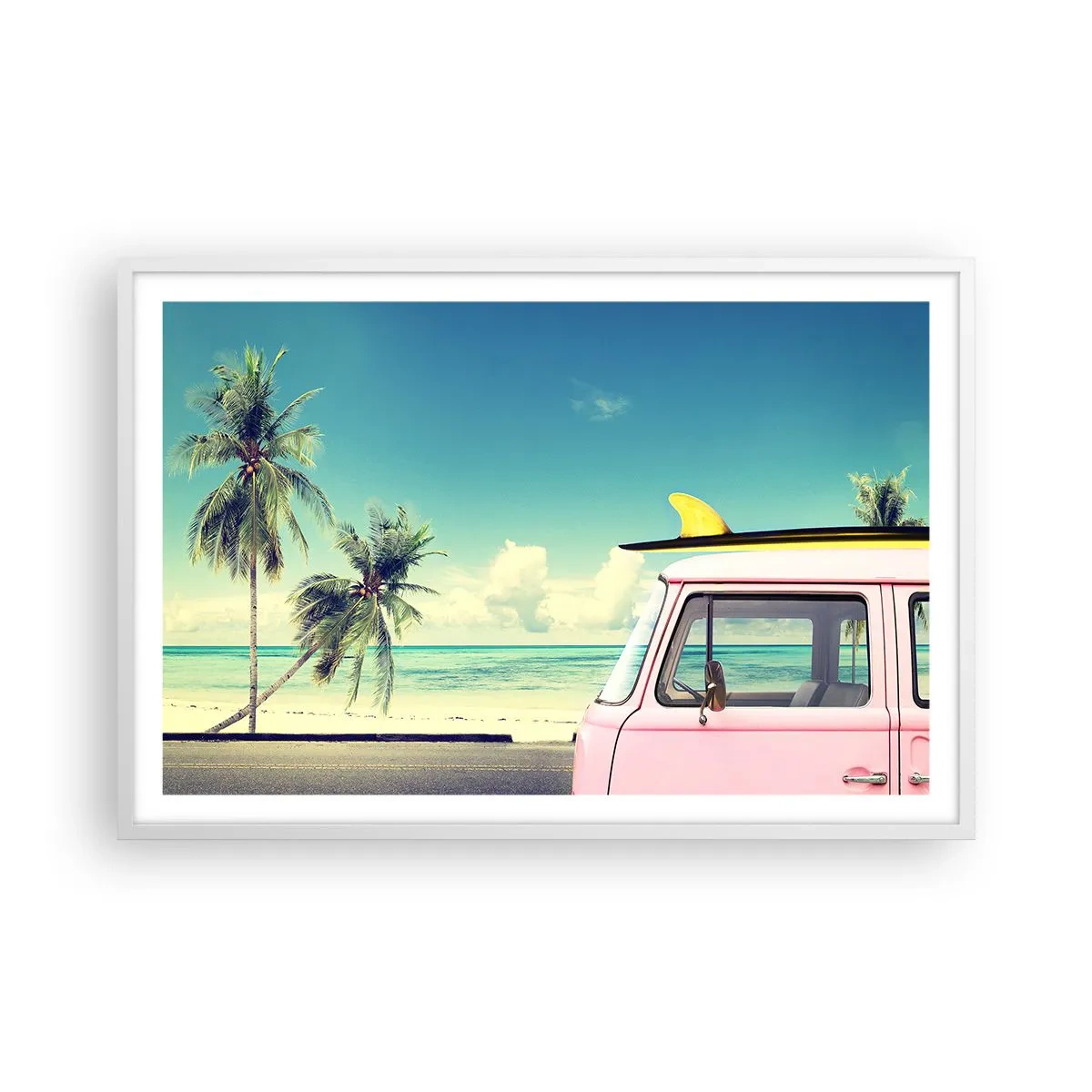 Affiche dans un cadre blanc - Poster - Il est temps de commencer les vacances - 91x61 cm