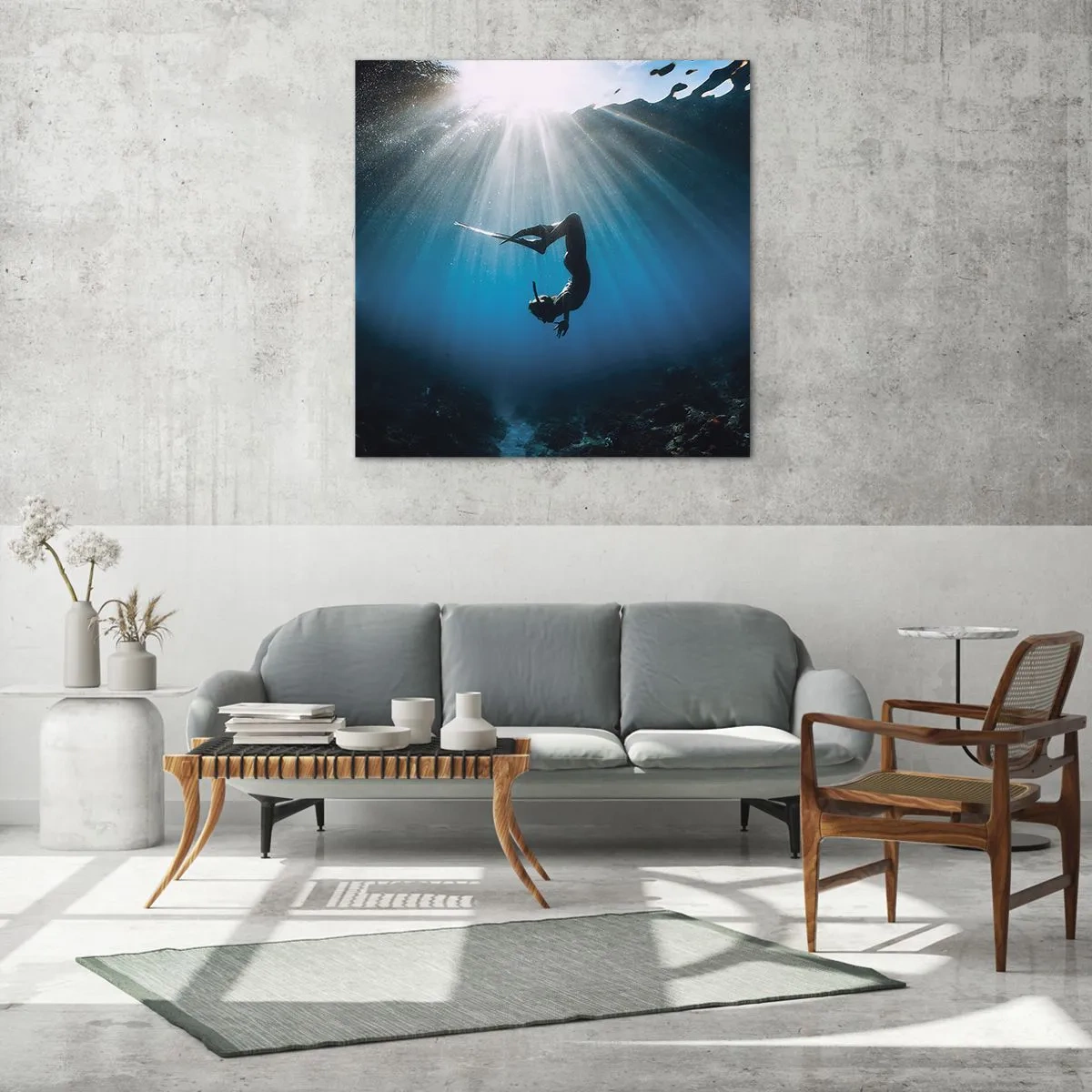 Impression sur verre - Image sur verre - Dans sous-marine - 40x40 cm