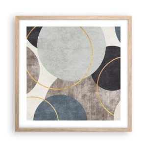 Affiche dans un chêne clair - Poster - Cercles sur cercles - 50x50 cm