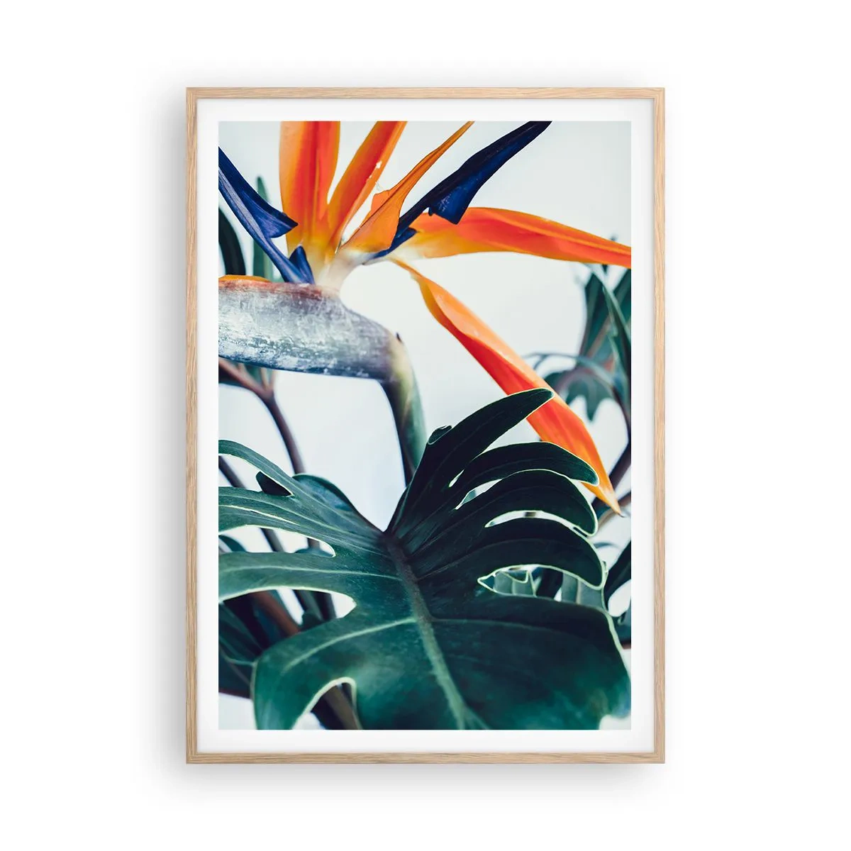 Affiche dans un chêne clair - Poster - Le buisson oiseaux - 70x100 cm