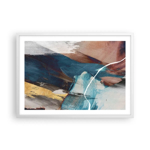 Affiche dans un cadre blanc - Poster - Avec panache et énergie - 70x50 cm