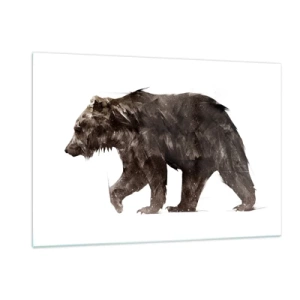 Impression sur verre - Image sur verre - Une représentation artistique d'un ours brun dans des tons de brun et de noir. - 120x80cm - Je porte toujours de la vraie fourrure ! - Décoration murale moderne pour le salon et la chambre ARTTOR