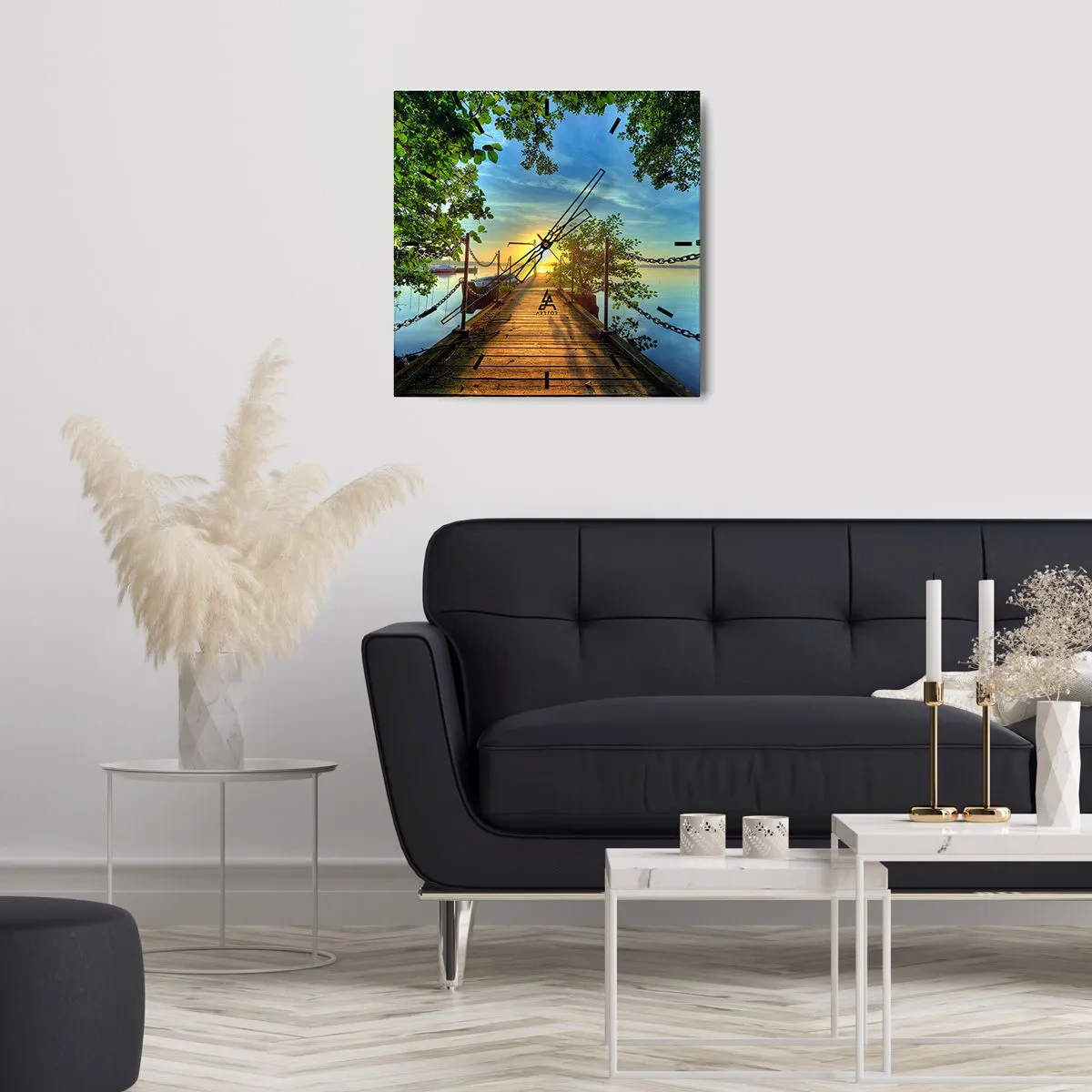 Horloge murale - Pendule murale - L'ouest au-dessus de l'eau - 30x30 cm