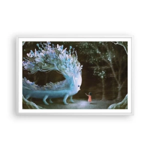 Affiche dans un cadre blanc - Poster - Une rencontre fantastique - 91x61 cm