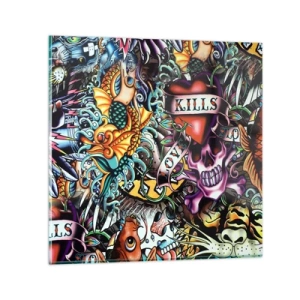 Impression sur verre - Image sur verre - Le rêve du tatoueur - 30x30 cm