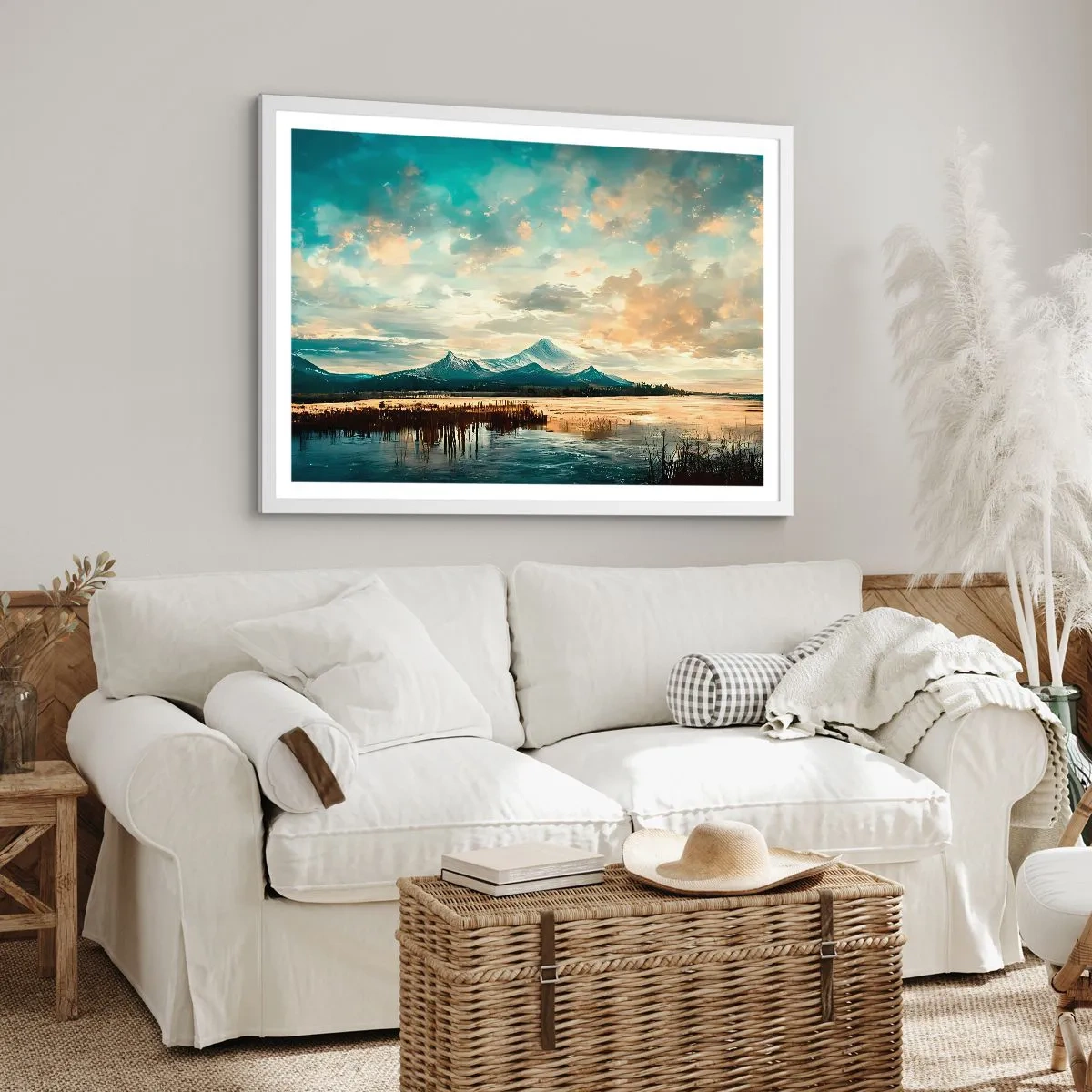 Affiche dans un cadre blanc - Poster - Sous la protection du ciel - 91x61 cm