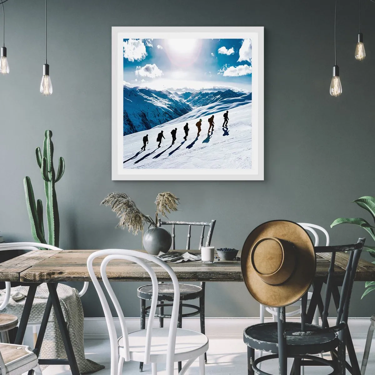 Affiche dans un cadre blanc - Poster - L'équipe des conquérants - 50x50 cm